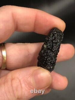 Moldavite Mined Crystal 12.94g Thick Unique Shape Piece Tektite Czech Real Raw