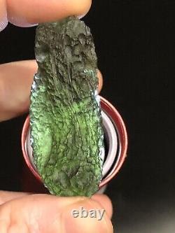 Moldavite Mined Crystal 14.91g Thick Unique Shape Piece Tektite Czech Real Raw