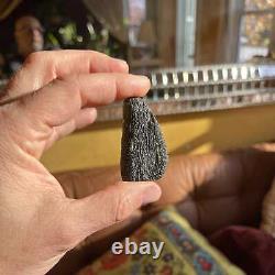 Moldavite (rough)'Standing Sail' palm piece (23.1gr) healing crystal