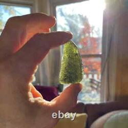 Moldavite (rough)'Standing Sail' palm piece (23.1gr) healing crystal