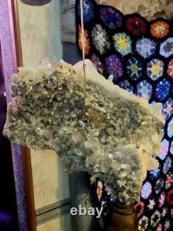 Monumental Natural Quartz Crystal Cluster Hanging Sculpture13.5 Statement Piece
