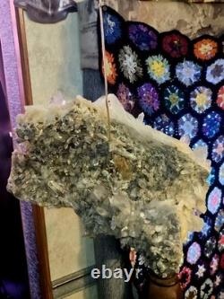 Monumental Natural Quartz Crystal Cluster Hanging Sculpture13.5 Statement Piece