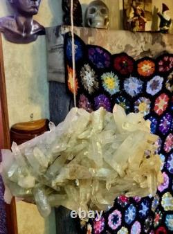 Monumental Natural Quartz Crystal Cluster Hanging Sculpture13.5 Statement Piece