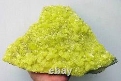 NATIVE SULPHUR BRILLIANT YELLOW CRYSTALS on MATRIX from BOLIVIA. MUSEUM PIECE