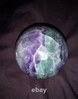 NATURAL Fluorite Quartz Crystal Sphere Ball Healing Reiki Ornaments Home Decor