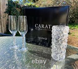 NIB Orrefors Carat Collection Lena Bergstrom Clear Crystal 3 Piece Gift Set