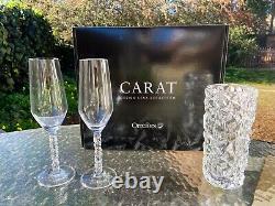 NIB Orrefors Carat Collection Lena Bergstrom Clear Crystal 3 Piece Gift Set