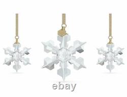NIB Swarovski Crystal Annual Edition 3-Piece Ornament Set 2022 Clear SKU 5634889