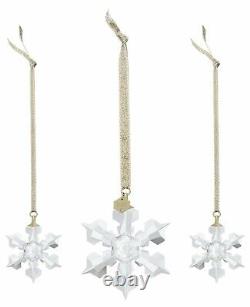 NIB Swarovski Crystal Annual Edition 3-Piece Ornament Set 2022 Clear SKU 5634889