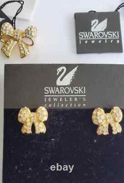 NOS Authentic Swarovski Signature Crystal Necklace Earring Brooch Lot 13 Pieces