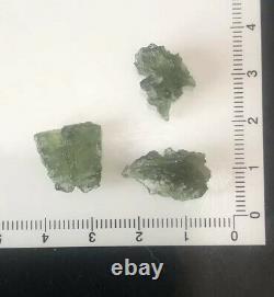 Natural Besednice Moldavite Crystals 3 Piece Lot 3.89g/19.45ct Czech Rep