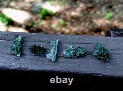 Natural Besednice Moldavite Lot 5 Piece Small Crystals 3.52gr/17.60ct