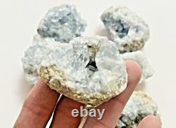 Natural Blue Celestite Crystal Cluster 1-2 Bulk 50 PCs Raw Celestite Geodes