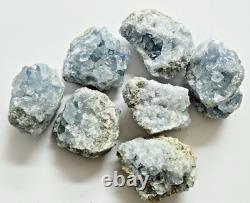 Natural Blue Celestite Crystal Cluster 1-2 Bulk 50 PCs Raw Celestite Geodes