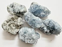 Natural Blue Celestite Crystal Cluster 2-3 Bulk 30 PCs Raw Celestite Geodes