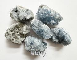 Natural Blue Celestite Crystal Cluster 2-3 Bulk 30 PCs Raw Celestite Geodes