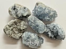 Natural Blue Celestite Crystal Cluster 2-3 Bulk 30 PCs Raw Celestite Geodes
