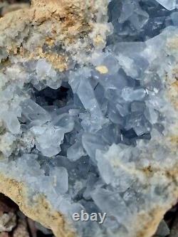 Natural Blue Celestite Crystal Geode Specimen 6lb 10.7oz Display Piece