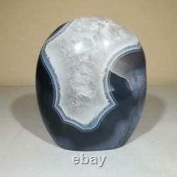 Natural Blue/Grey AGATE Crystal Polished Freeform Display Piece India 1.03kg