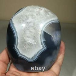 Natural Blue/Grey AGATE Crystal Polished Freeform Display Piece India 1.03kg