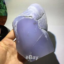 Natural Blue chalcedony Crystal Rough Polished Station piece Turkey 340.2gS223