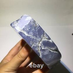 Natural Blue chalcedony Crystal Rough Polished Station piece Turkey 619gS230
