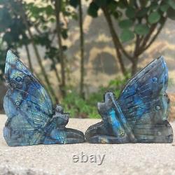 Natural Crystal Labradorite Quartz Fairy Butterfly Gems Goddess Healing Reiki