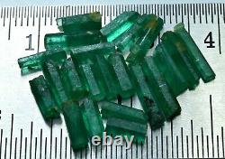 Natural Green Color Rough Emerald Crystal Lot (22 pieces)10.15 Carat