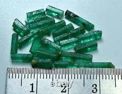 Natural Green Color Rough Emerald Crystal Lot (22 pieces)10.15 Carat