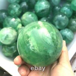 Natural Green Fluorite Ball Crystal Reiki Healing Sphere Home Decoration Crafts