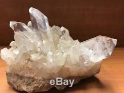 Natural QUARTZ Crystal Cluster 5lbs 9oz 2676 Grams. Rock Base. Amazing Piece