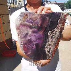 Natural Rainbow Fluorite Crystal Slab Quartz Piece Healing Specimen Stone 4.56LB