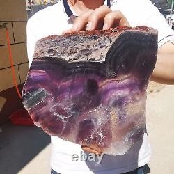Natural Rainbow Fluorite Crystal Slab Quartz Piece Healing Specimen Stone 4.56LB