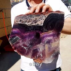 Natural Rainbow Fluorite Crystal Slab Quartz Piece Healing Specimen Stone 4.56LB