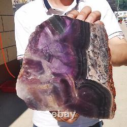 Natural Rainbow Fluorite Crystal Slab Quartz Piece Healing Specimen Stone 4.56LB