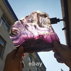 Natural Rainbow Fluorite Crystal Slab Quartz Piece Healing Specimen Stone 4.56LB