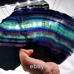 Natural Rainbow Fluorite Crystal Slab Quartz Piece Healing Specimen Stone 4.58LB