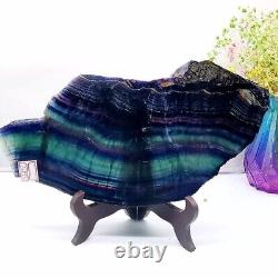 Natural Rainbow Fluorite Crystal Slab Quartz Piece Healing Specimen Stone 4.58LB