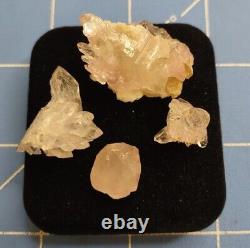 Natural Rose Quartz Crystal Cluster Collection 4 Pieces in Inches