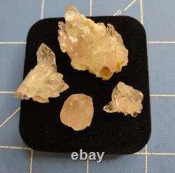Natural Rose Quartz Crystal Cluster Collection 4 Pieces in Inches