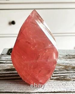 Natural Rose Quartz Flame 4.85 inch Polished Crystal Flame Crystal- Brazil