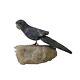 Natural Stone Carved Gray Color Bird On Crystal Artistic Figure Display Ws3225