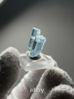 Natural Terminated Vietnam Aquamarine (2) Piece Lot Saturated Crystal Gem Blue