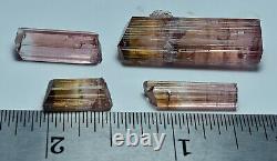 Natural Transparent Terminated Pink Tourmaline Crystal Four Pieces 49.20 Carat