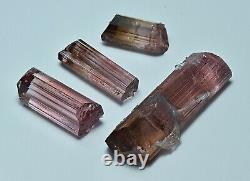 Natural Transparent Terminated Pink Tourmaline Crystal Four Pieces 49.20 Carat