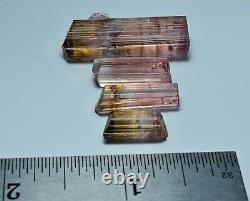 Natural Transparent Terminated Pink Tourmaline Crystal Four Pieces 49.20 Carat