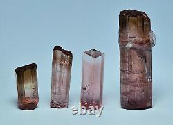 Natural Transparent Terminated Pink Tourmaline Crystal Four Pieces 49.20 Carat