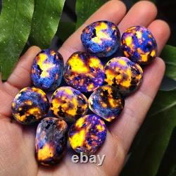 Natural Yooperlite Tumbled Stones UV Reactive Fluorescent sodalite Crystal Gift