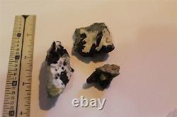 Neptunite In Matrix 3 Pieces With Many Crystal. Very Attractive Group