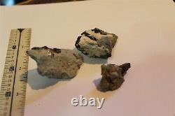 Neptunite In Matrix 3 Pieces With Many Crystal. Very Attractive Group